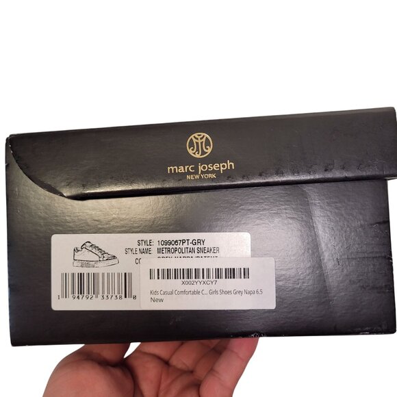 Marc Joseph New York Unisex Kids Casual Metropolitan Sneaker Gray Nappa 6.5 - Picture 15 of 15